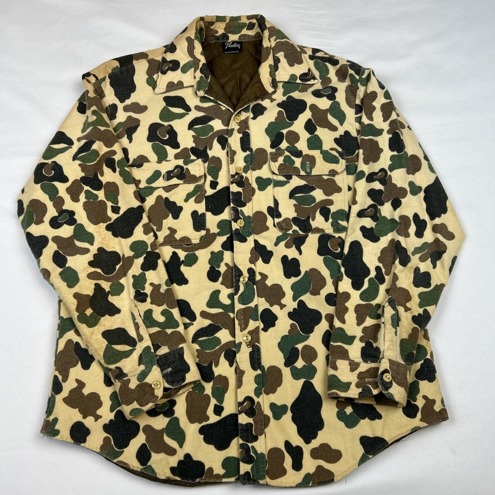 Prentiss Shacket Large Duck Camo Chamois Hunt Lined Insulated Shirt Jacket USA